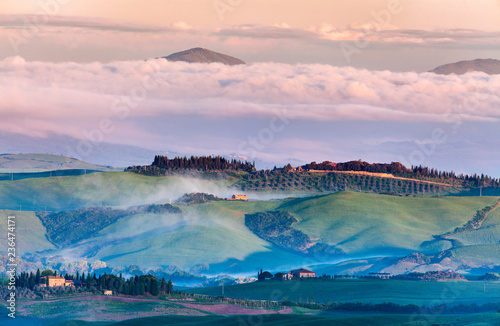 Photography Tuscany landscape at sunrise