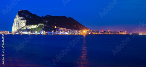 Panorama of Gibraltar seen from La Linea de la Concepcion