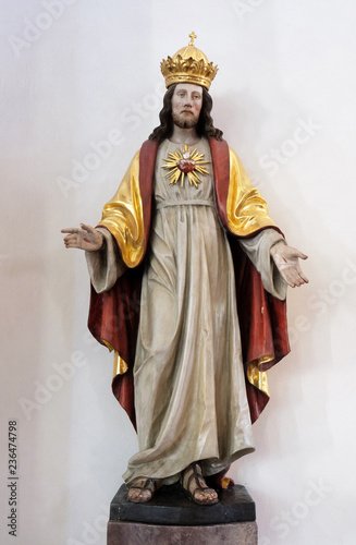 Sacred Heart of Jesus, statue in the Saint Lawrence church in Denkendorf, Germany