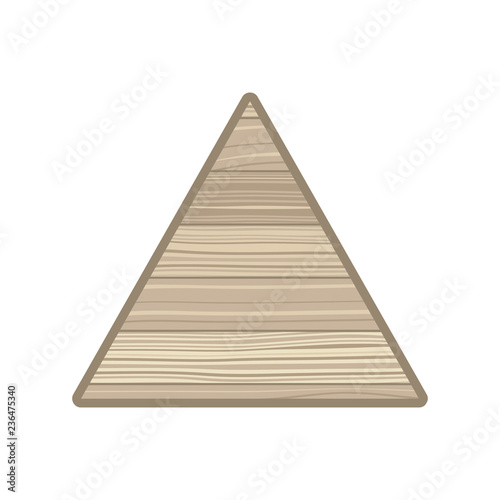 triangle with wood texture isolated icon