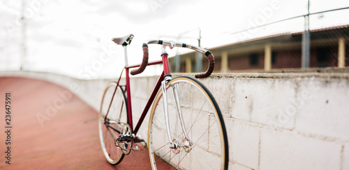 track bike panorama in velodrome photo