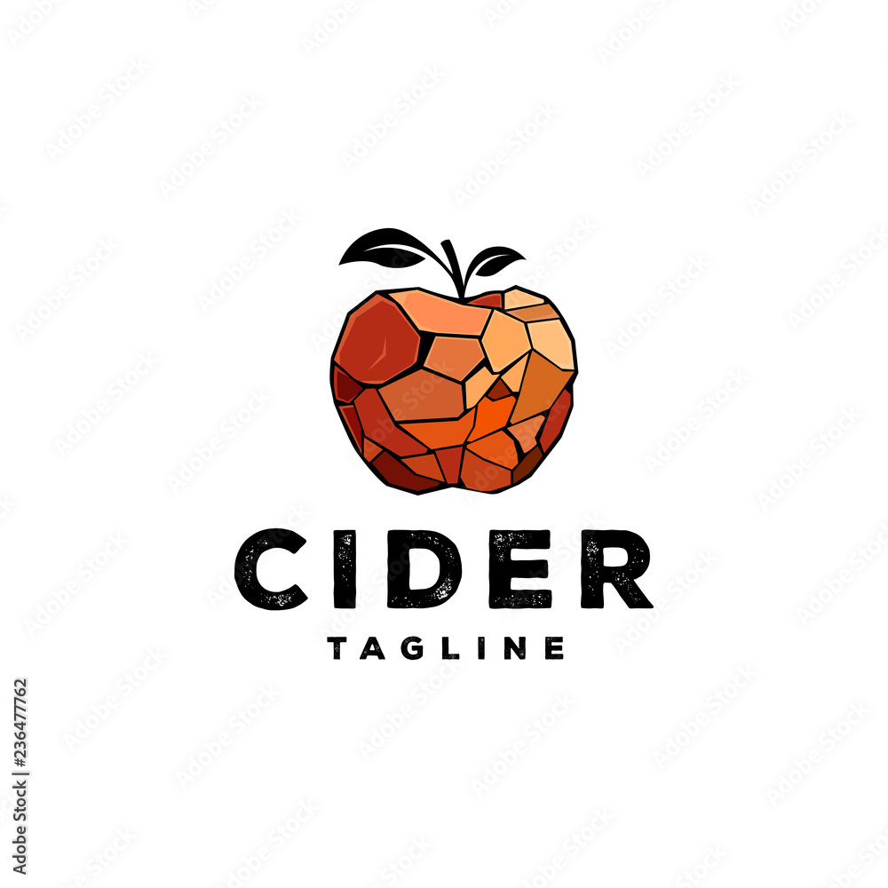 Apple cider logo design inspiration isolated on white background - Cider logo design inspiration