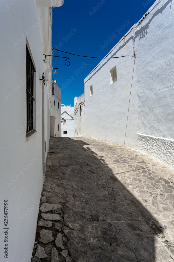 White walls of Arcos de la Frontera, Cadiz. Andalusia, Spain.