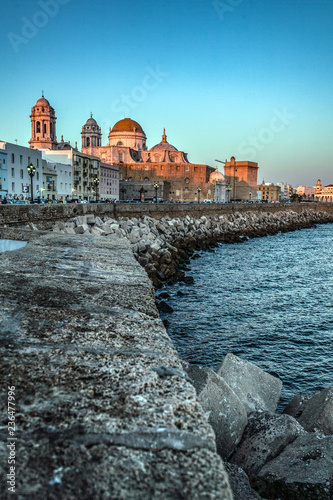 Cadiz Cathedral view. Andalusia. Spain.