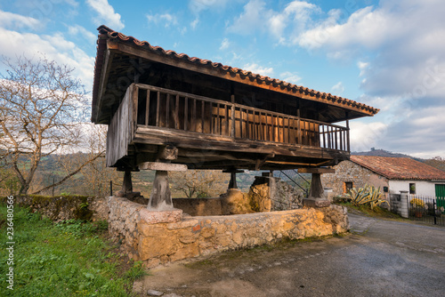 Horreo, typical rural construction in Asturias, Spain. photo