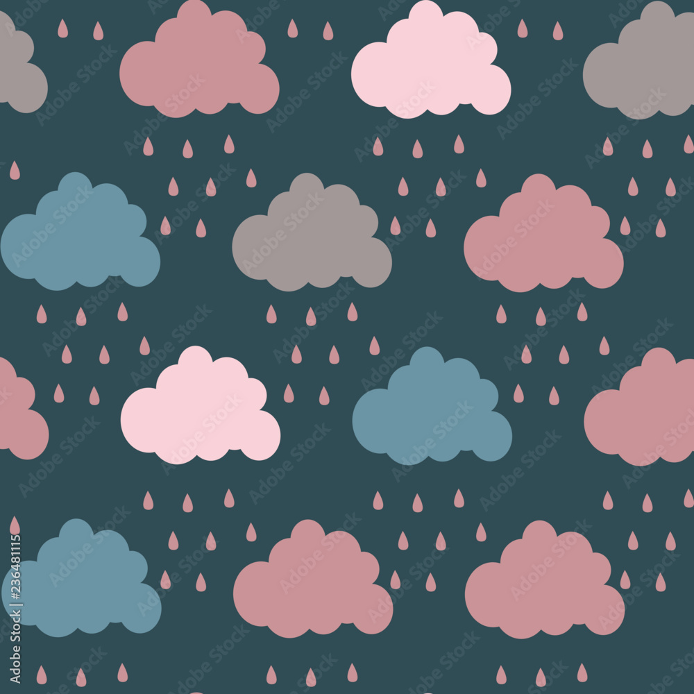 cute cloud. vector pattern. card for kids.