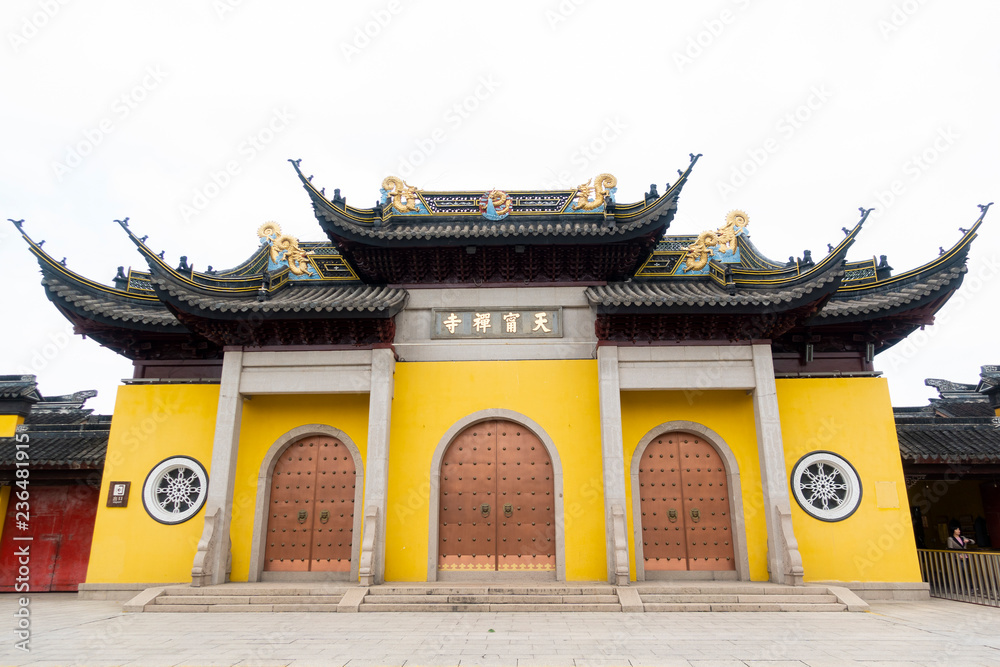 Changzhou, jiangsu, China, October 16, 2018. Tianning temple that is 1st highest wooden pagoda in the world Changzhou, jiangsu, China, October 16, 2018. Tianning temple that is 1st highest wooden pagoda in the world