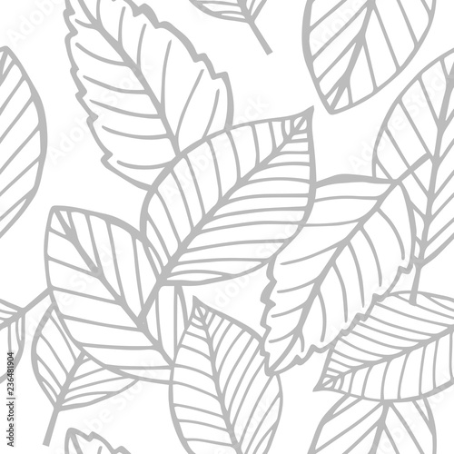 abstract floral seamless pattern with leaves © Mykyta