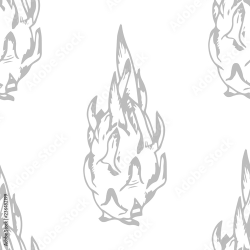 pitaya, pitahaya tropical fruit seamless pattern