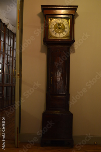 Black Forest Wood Standing Clock From The 50s. Interiors, Furniture, Vintage, Decoration.