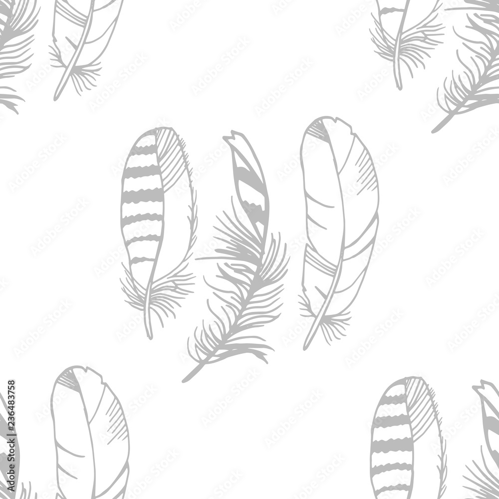 feather seamless pattern hand drawn sketch feather seamless pattern hand drawn sketch