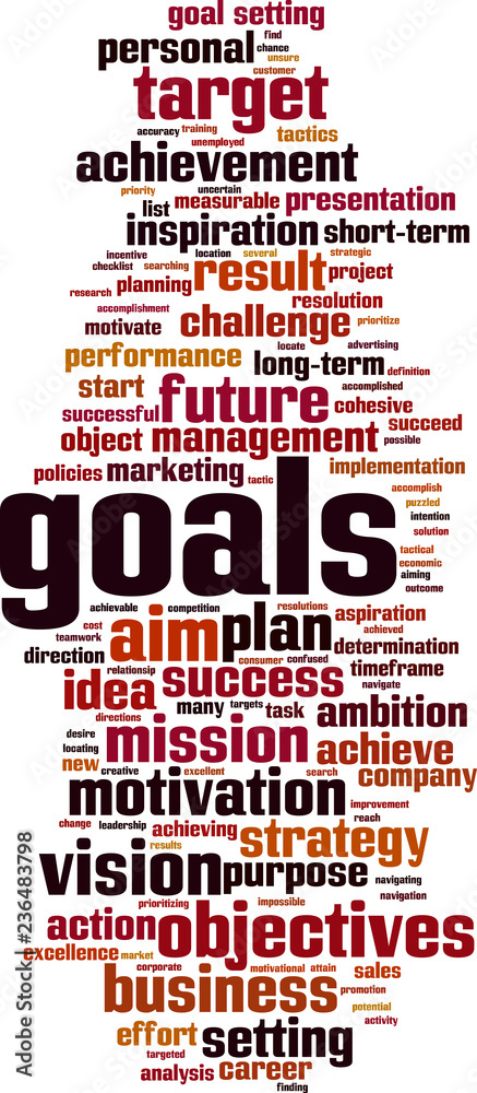 Obraz premium Goals word cloud