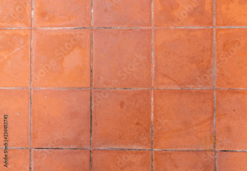 Red tile floor texture and background