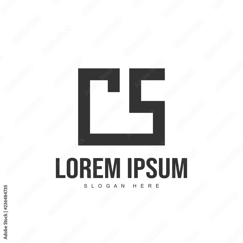 Obraz premium CS Letter logo design. Initial letter logo template
