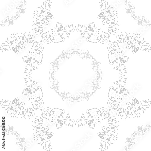 seamless geometric abstract pattern with floral motive