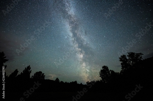 Milky way on night starry sky