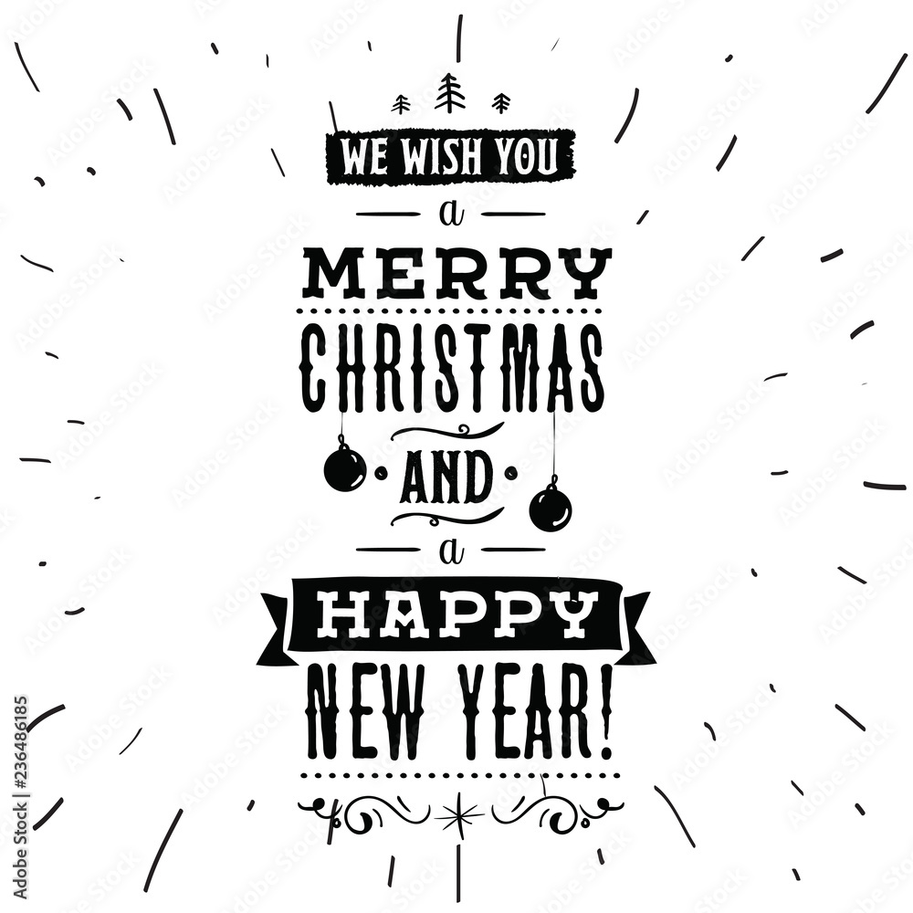 Obraz premium Merry Christmas typography.