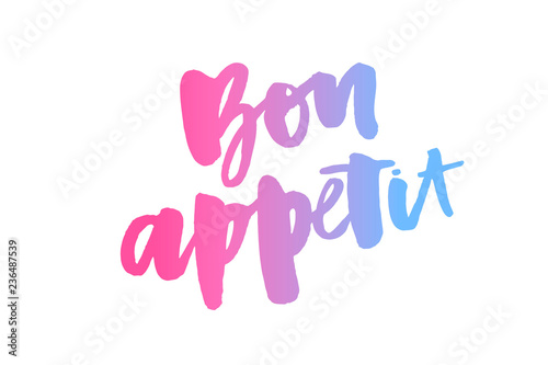 Bon appetit 2 lettering calligraphy brush design ink black