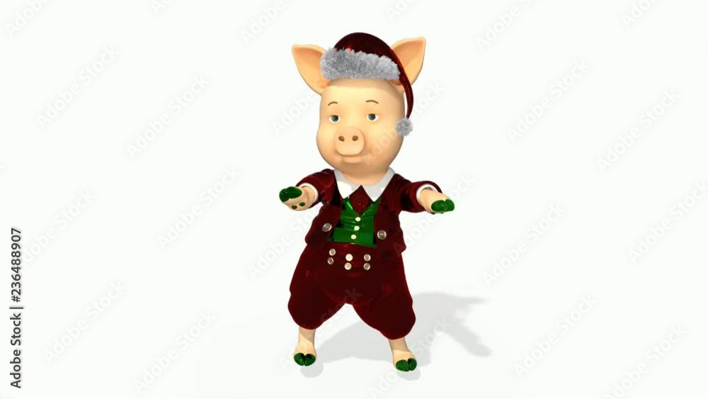 New Year's pig dancing funny,loop, transparent background New Year's pig dancing funny,loop, transparent background