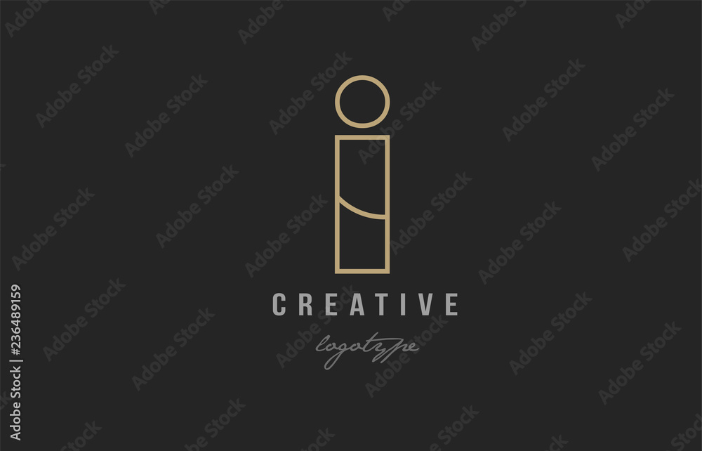 black and yellow gold alphabet letter i logo company icon design black and yellow gold alphabet letter i logo company icon design