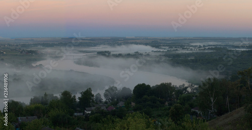 pink misty dawn in pronsk
