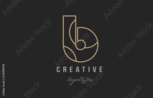 black and yellow gold alphabet letter b logo company icon design