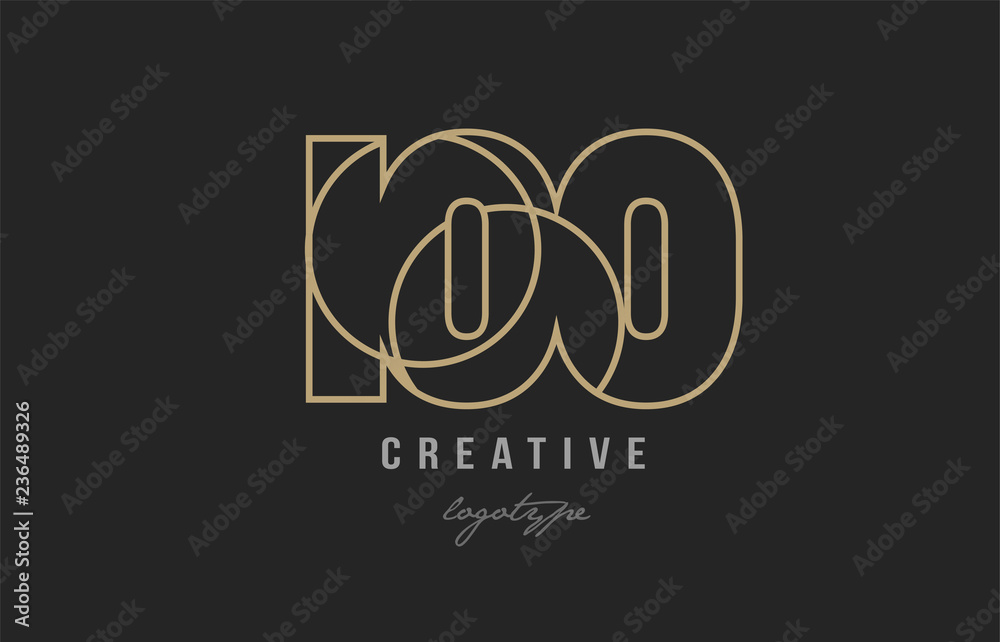 black and yellow gold number 100 logo company icon design black and yellow gold number 100 logo company icon design