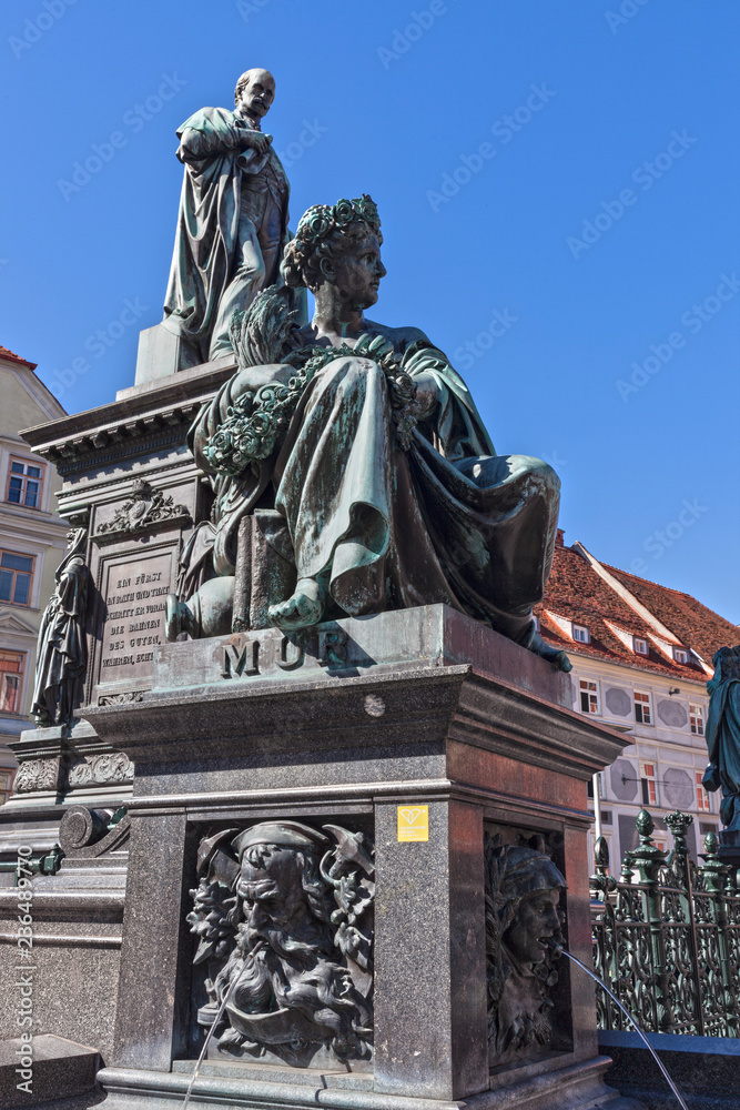 A fountain of Archduke John at Graz