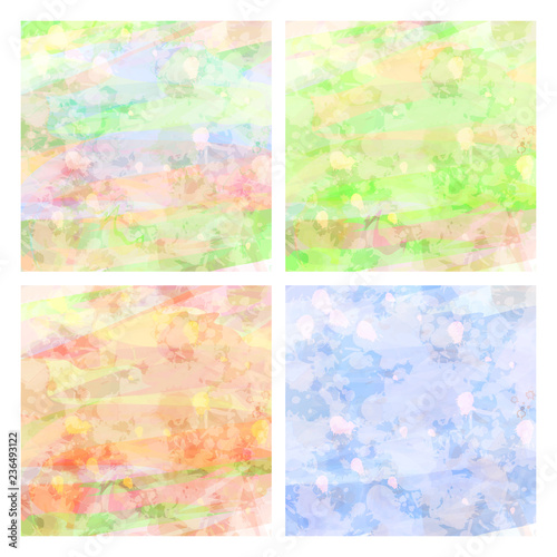 Template for your design. Watercolor backgrounds of different colors. Abstraction. Vector illustration.