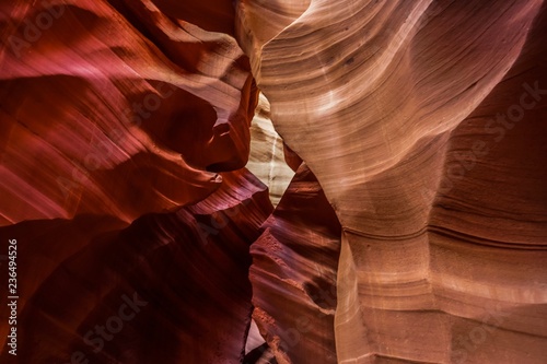 Beautiful view of the sand walls inside the Antelope Canyon 