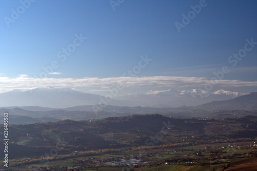 panorama of mountains,italy,landscape,view, clouds,autumn, countryside, beautiful, scenery, cloud, blue, hill, valley,