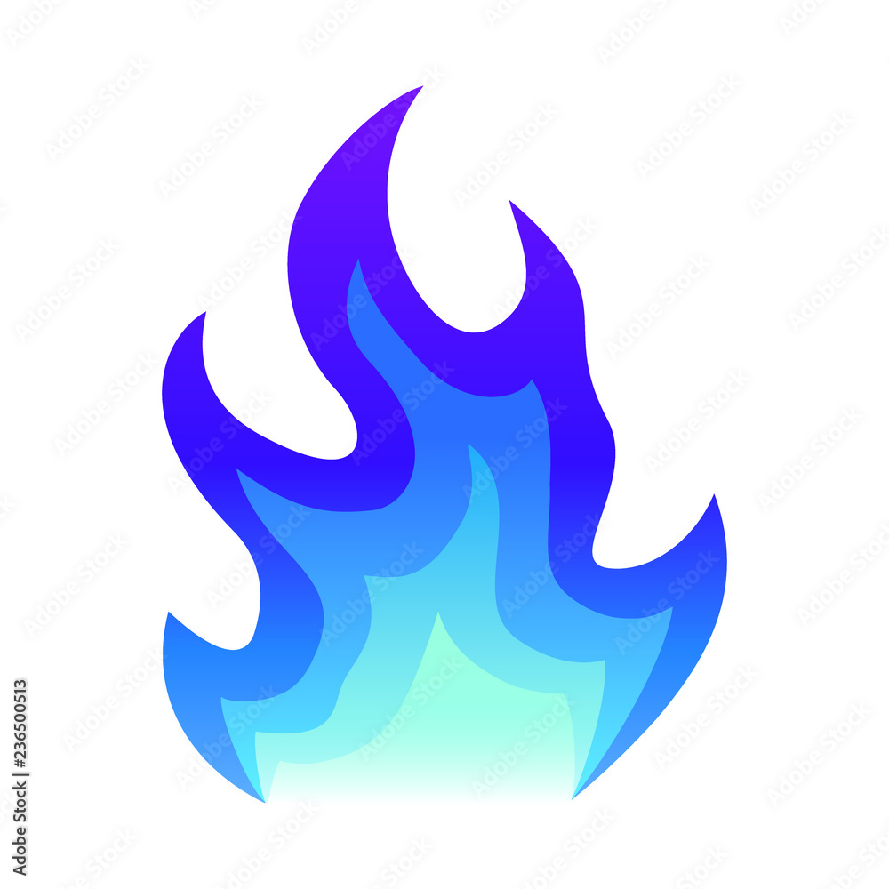 Blue fire icon Flat fire flame vector illustration. blue flame or campfire isolated on white. Blue fire icon Flat fire flame vector illustration. blue flame or campfire isolated on white.