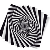 Dynamic illusion in the style of Escher. 3D object. Psychology and philosophy, a sample for printing. Black and white fractal background. Surrealism. 