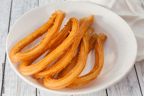 Churros dish, typical spanish