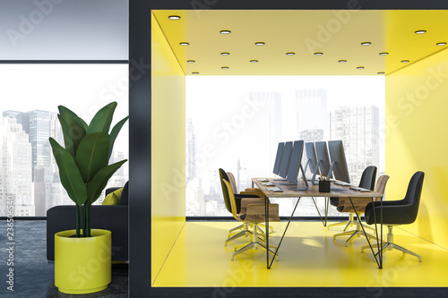 Modern yellow office interior