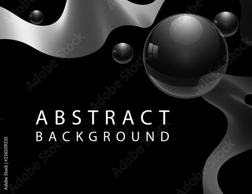 Futuristic technology space style. Abstract particles background with sphere shapes. Sphere with glares and highlights. Vector illustration with transparencies, gradient and effects.