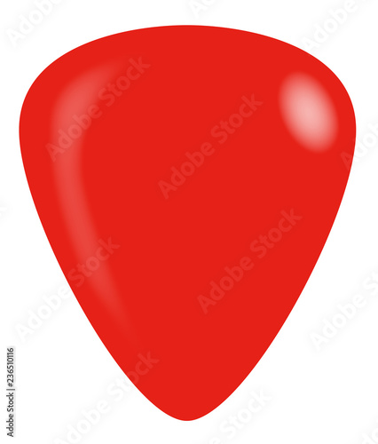 Red Isolated Guitar Plectrum