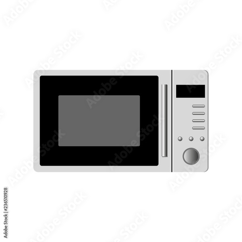 Microwave. Kitchen object. Warming up the food. Vector illustration. EPS 10.