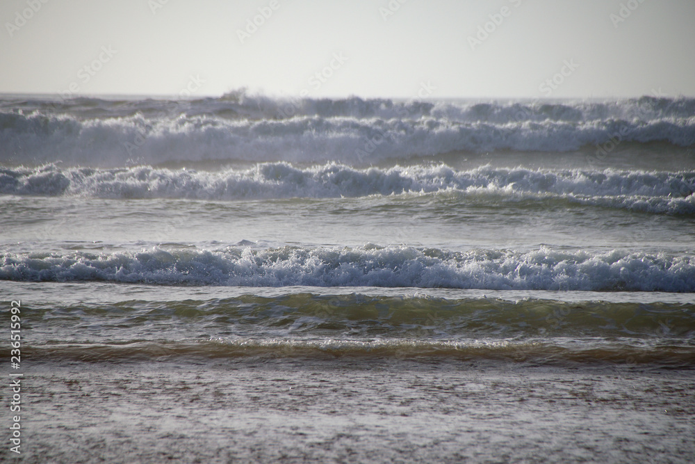 Atlantic Ocean waves on the beach at Agadir, Morocco 