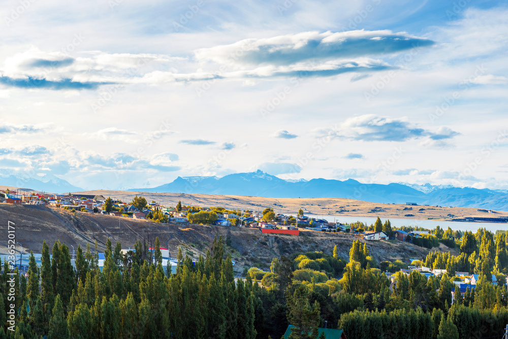 View of the landscape in Calafate, Patagonia, Argentina. Copy space for text.
