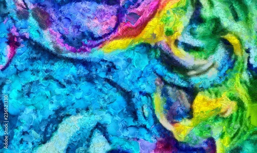 Hand drawing in oil abstraction. Grunge texture background. Vintage design pattern. Creative wallpaper. Watercolor mixed art. Dry massive splashes of paint on canvas. Detailed close up brush strokes. © Alexandr