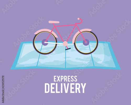 delivery service bicycle in map guide