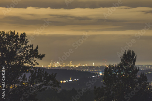 City Lights of Seattle at Night