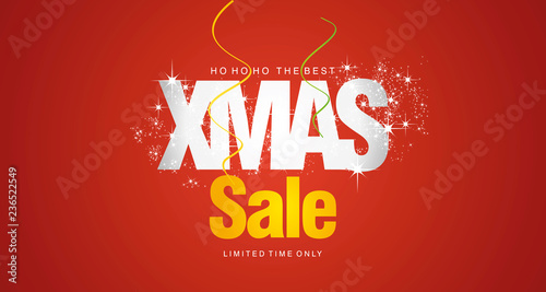 Ho ho ho Christmas Sale limited time only red background