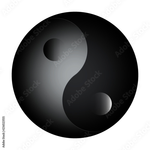 Shadowed yin yang symbol