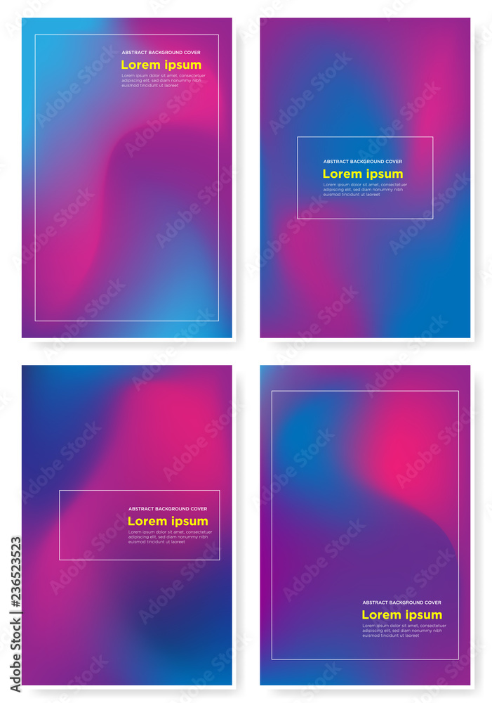 set of annual report cover background template with abstract blur concept design and modern style vector eps 10