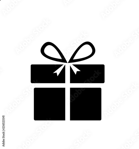 Icon  gift vector isolated on white 