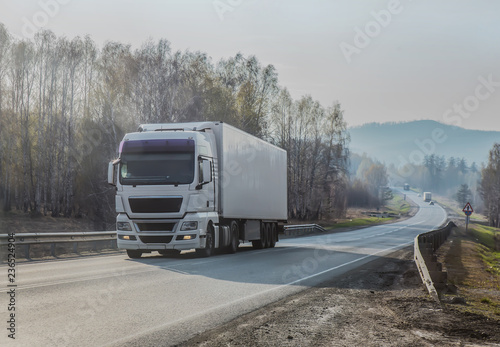 truck moves on highway © Yuri Bizgaimer