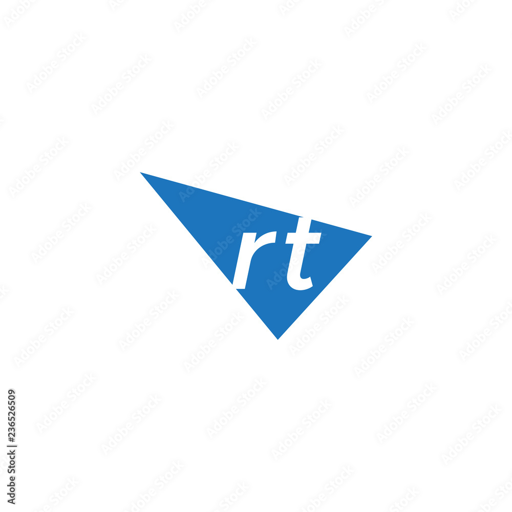initial two letter rt negative space triangle logo initial two letter rt negative space triangle logo