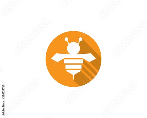 Bee logo vector icon illustration